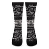 Black And White Hamburger Print Crew Socks