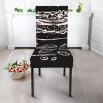 Black And White Hamburger Print Dining Chair Slipcover