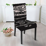 Black And White Hamburger Print Dining Chair Slipcover