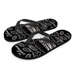 Black And White Hamburger Print Flip Flops