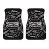 Black And White Hamburger Print Front Car Floor Mats