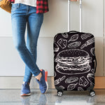 Black And White Hamburger Print Luggage Cover