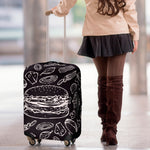 Black And White Hamburger Print Luggage Cover