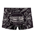Black And White Hamburger Print Men's Boxer Briefs