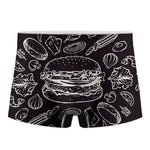 Black And White Hamburger Print Men's Boxer Briefs