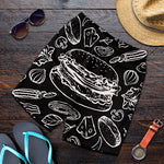 Black And White Hamburger Print Men's Shorts