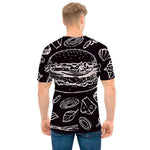 Black And White Hamburger Print Men's T-Shirt