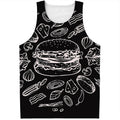 Black And White Hamburger Print Men's Tank Top