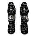 Black And White Hamburger Print Muay Thai Shin Guards