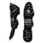 Black And White Hamburger Print Muay Thai Shin Guard