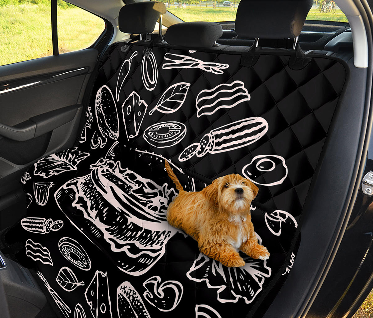 Black And White Hamburger Print Pet Car Back Seat Cover