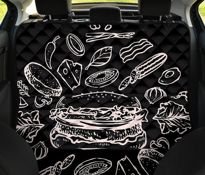 Black And White Hamburger Print Pet Car Back Seat Cover