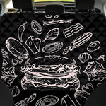 Black And White Hamburger Print Pet Car Back Seat Cover
