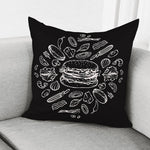 Black And White Hamburger Print Pillow Cover