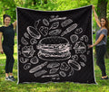 Black And White Hamburger Print Quilt