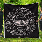 Black And White Hamburger Print Quilt