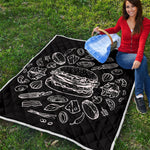 Black And White Hamburger Print Quilt