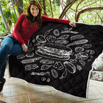 Black And White Hamburger Print Quilt
