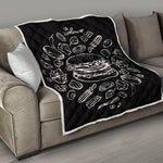 Black And White Hamburger Print Quilt