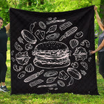 Black And White Hamburger Print Quilt