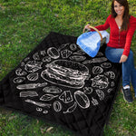 Black And White Hamburger Print Quilt