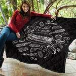 Black And White Hamburger Print Quilt