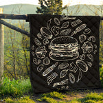 Black And White Hamburger Print Quilt