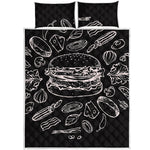 Black And White Hamburger Print Quilt Bed Set