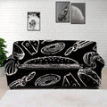 Black And White Hamburger Print Sofa Cover