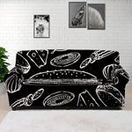Black And White Hamburger Print Sofa Cover