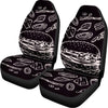 Black And White Hamburger Print Universal Fit Car Seat Covers