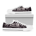 Black And White Hamburger Print White Low Top Sneakers