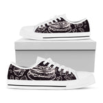 Black And White Hamburger Print White Low Top Shoes