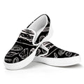 Black And White Hamburger Print White Slip On Sneakers