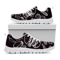 Black And White Hamburger Print White Running Shoes