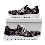 Black And White Hamburger Print White Sneakers