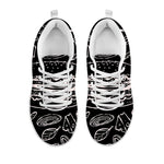 Black And White Hamburger Print White Sneakers
