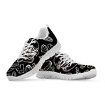 Black And White Hamburger Print White Sneakers