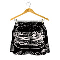 Black And White Hamburger Print Women's Shorts