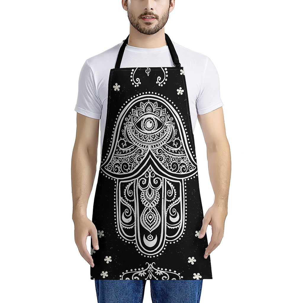 Black And White Hamsa Print Apron