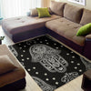 Black And White Hamsa Print Area Rug