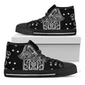 Black And White Hamsa Print Black High Top Sneakers