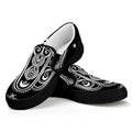 Black And White Hamsa Print Black Slip On Sneakers