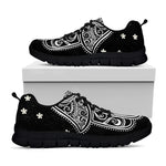 Black And White Hamsa Print Black Sneakers