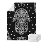 Black And White Hamsa Print Blanket