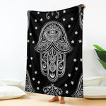Black And White Hamsa Print Blanket