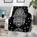 Black And White Hamsa Print Blanket