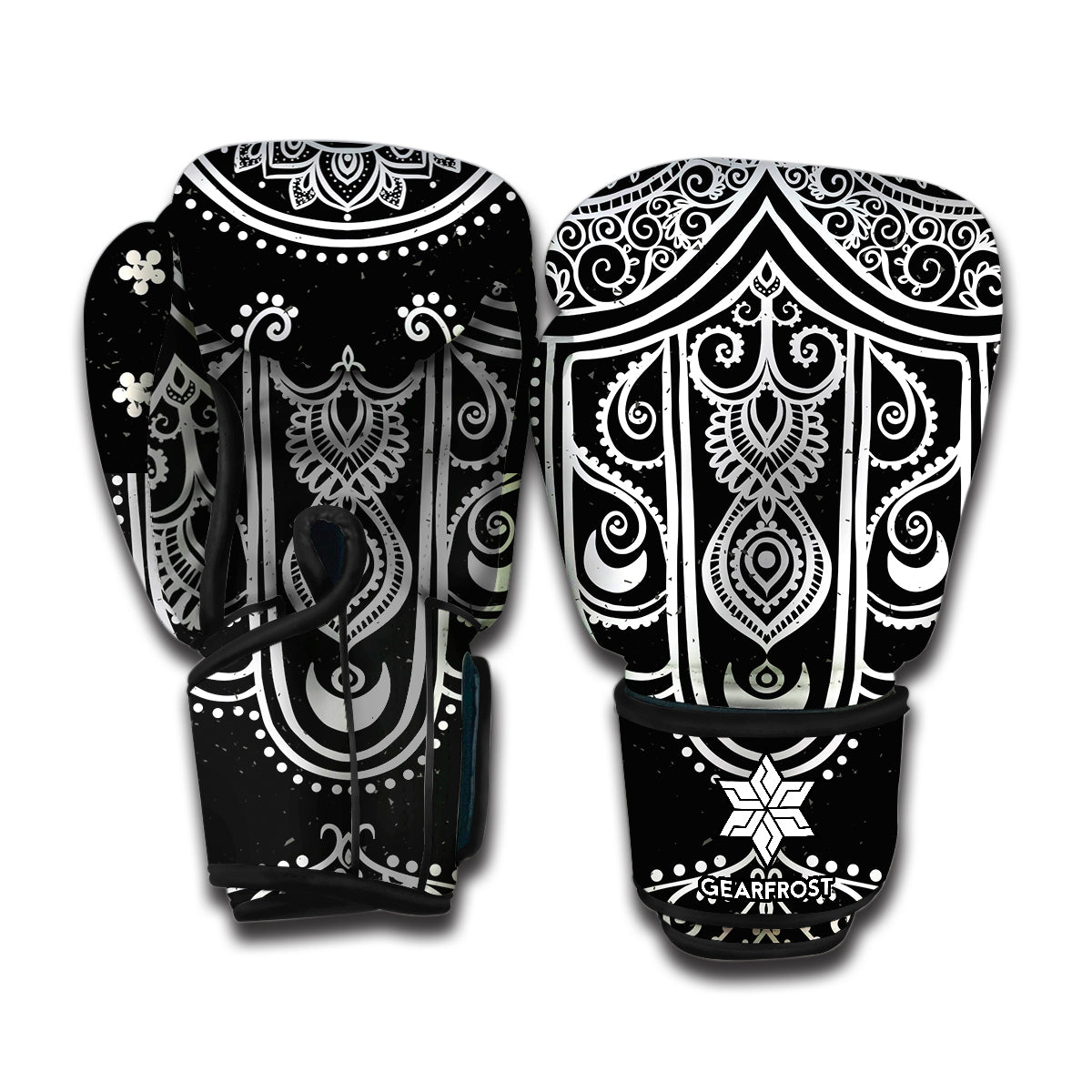 Black And White Hamsa Print Boxing Gloves