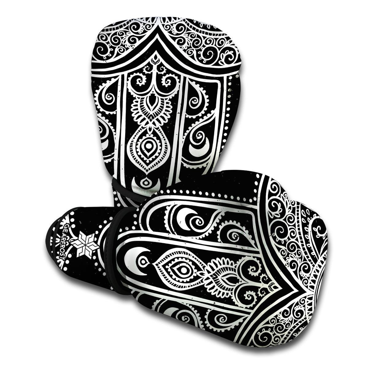 Black And White Hamsa Print Boxing Gloves