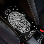 Black And White Hamsa Print Car Center Console Cover